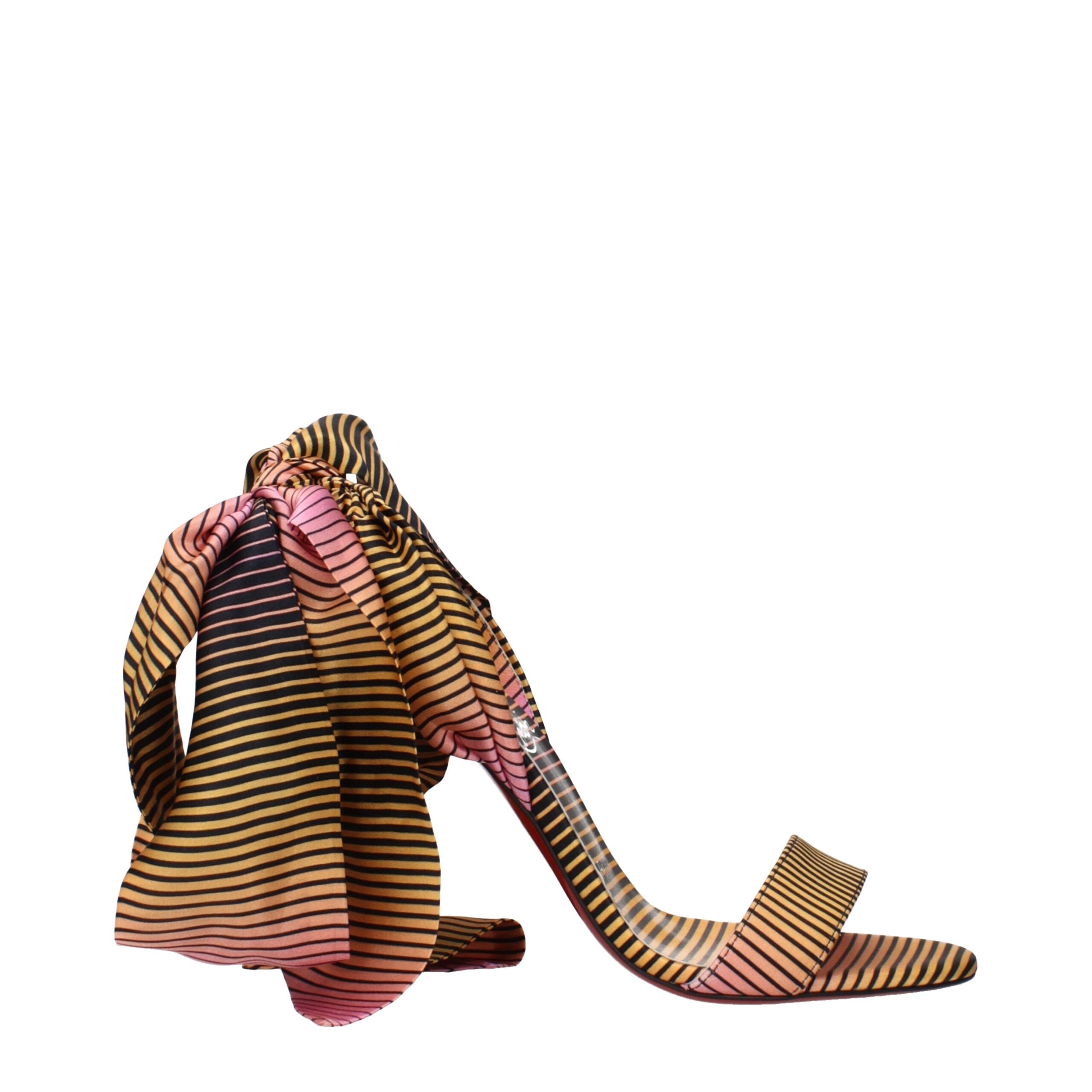 Christian Louboutin Multicolor Fabric Stiletto Heel Sandals